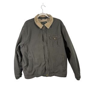 Saddlebred Chore Barn Coat Canvas Jacket Fleece Lined Corduroy Collar Mens XL